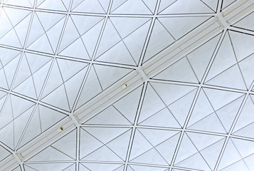 Abstract Architectural background. Architectural forms.Ceiling at airport - modern architecture