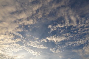Evening sky with nimbus cloud at sunset and twilight time.