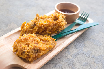 Close up fresh fried chicken