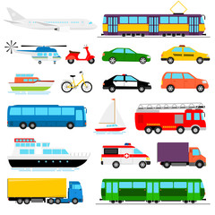 Urban transport colored vector illustration. City transportation - 139964082