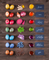 natural easter eggs dyeing with natural dye color