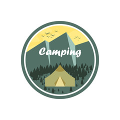 Camping logo. Summer camp badge.