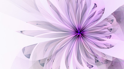 Obraz premium Spring Flower. Flora. 3D surreal illustration. Sacred geometry. Mysterious psychedelic relaxation pattern. Fractal abstract texture. Digital artwork graphic astrology magic
