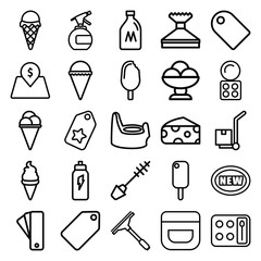 Set of 25 product outline icons