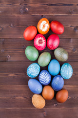 colorful natural dyed easter eggs
