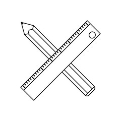 pencil and ruler icon image vector illustration design 