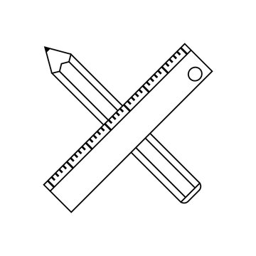 pencil and ruler icon image vector illustration design 