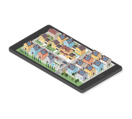 Residential area on a smartphone
