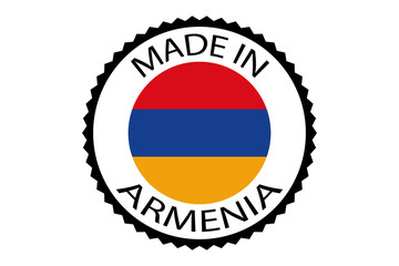 Made in Armenia round logo, vector