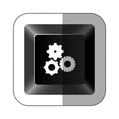 black button gear icon, vector illustraction design