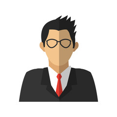 businessman  cartoon icon over white background. colorful design. vector illustration