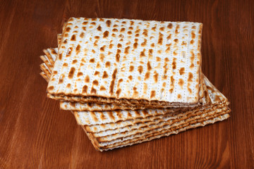 matzo on a wooden table