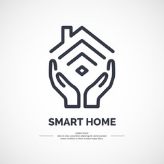 Vector icon of smart home.