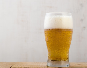 beer on wooden table