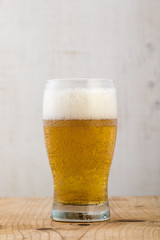 beer on wooden table