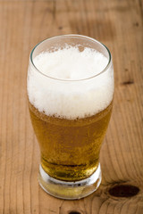 beer on wooden table