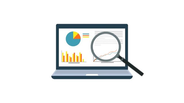 Data analysis and statistics concept animation with embedded alpha channel