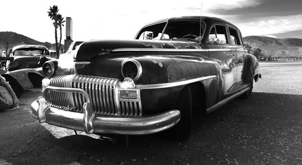 Rusty old car, California.