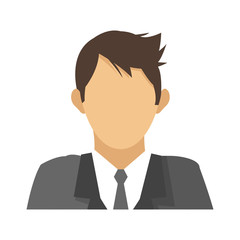 businessman  cartoon icon over white background. colorful design. vector illustration