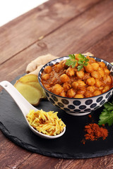 Chana Masala indian dish spicy Chick Peas also known as Chola Ma