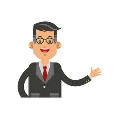 businessman  cartoon icon over white background. colorful design. vector illustration