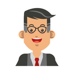 man cartoon icon over white background. colorful design. vector illustration