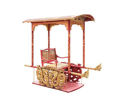 Sedan chair / Traditional Chinese sedan chair on white background with clipping path.