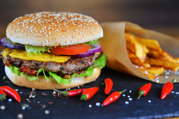 Tasty hamburger