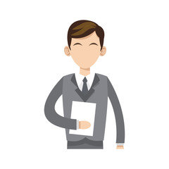businessman  cartoon icon over white background. colorful design. vector illustration