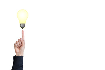 businessman or manager giving light bulb ideas. concept new idea, business solution, creative
