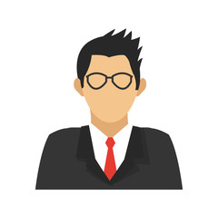 businessman  cartoon icon over white background. colorful design. vector illustration