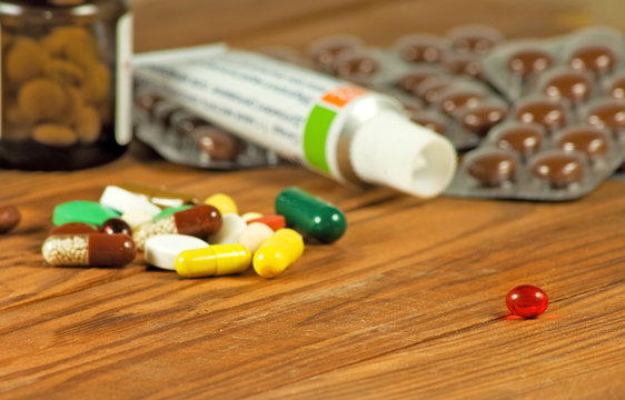 image of different pills closeup