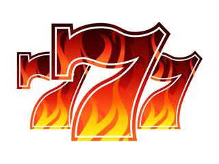 Triple Lucky Blazing Sevens vector illustration
