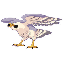 Cartoon standing falcon