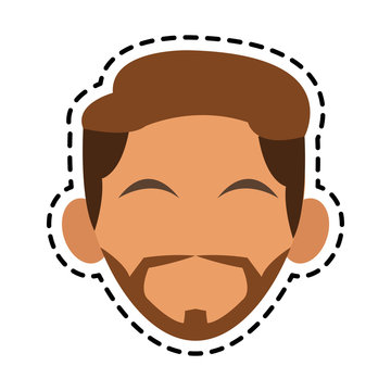 head of faceless bearded man icon image vector illustration design 