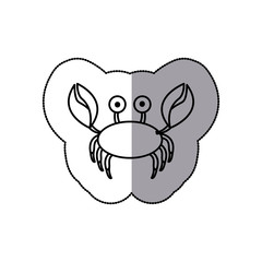 sticker sketch contour crab aquatic animal icon vector illustration