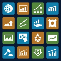 Set of 16 stock filled icons