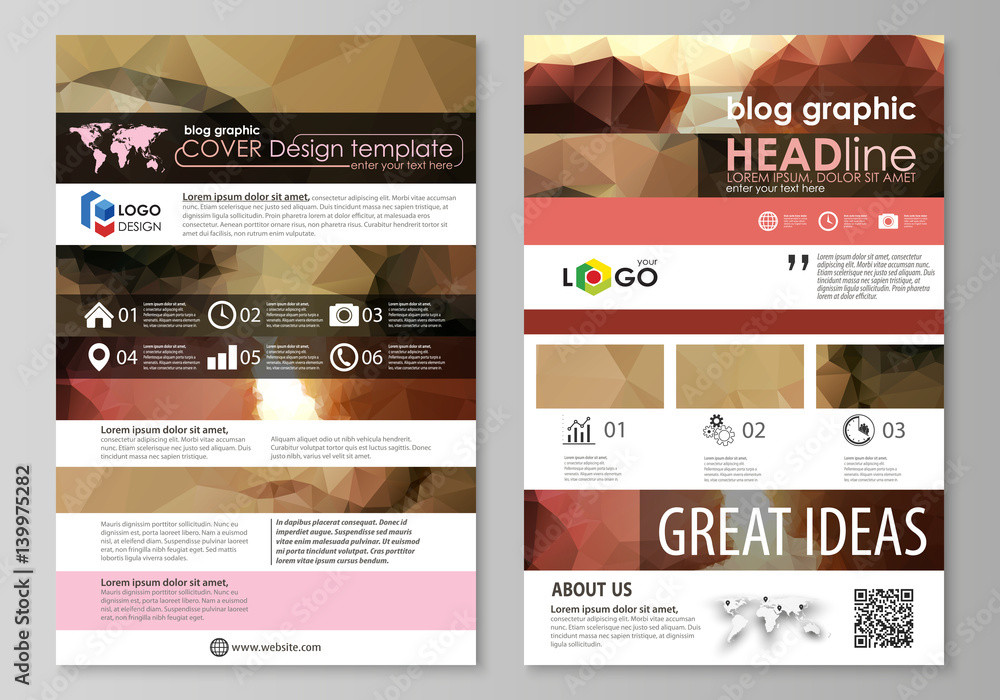 Poster blog graphic business templates. page website design template, easy editable abstract vector layout.