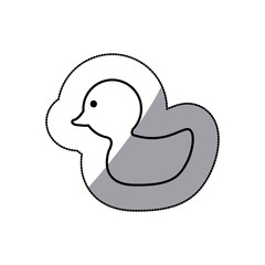 sticker sketch contour duck animal icon vector illustration