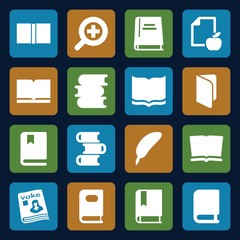 Set of 16 literature filled icons