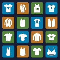 Set of 16 shirt filled icons