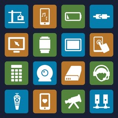 Set of 16 device filled icons