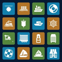 Set of 16 ship filled icons