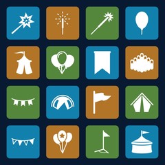 Set of 16 festival filled icons