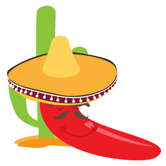 Isolated pepper on a white background, Vector illustration