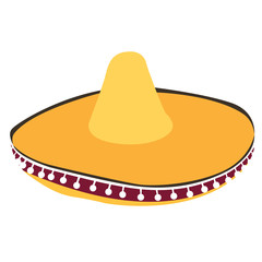 Isolated traditional hat on a white background, Vector illustration