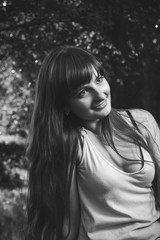 photo of outdoor portrait of beautiful smiling girl