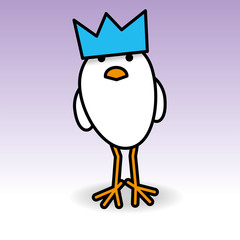Single White Staring Chick with Party Hat