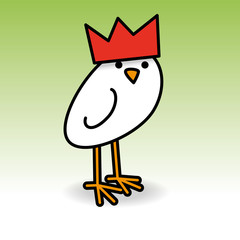Single White Turning Head Chick with Party Hat