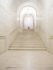 Fototapeta na wymiar White Marble Hallway in US Supreme Court Building